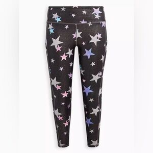 Torrid Active Leggings Size 3 Plus Black Star Print Athletic Stretch Yoga Pants